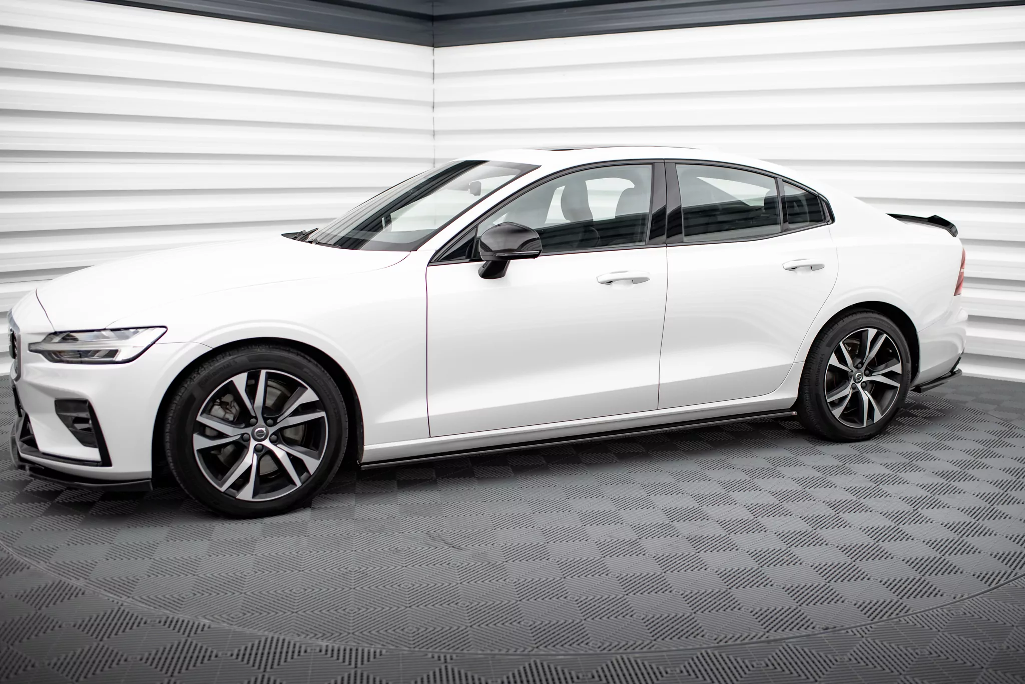 Seitenschweller Ansatz Für V.2 Für Volvo S60/V60 R-Design Mk3 Schwarz Hochglanz