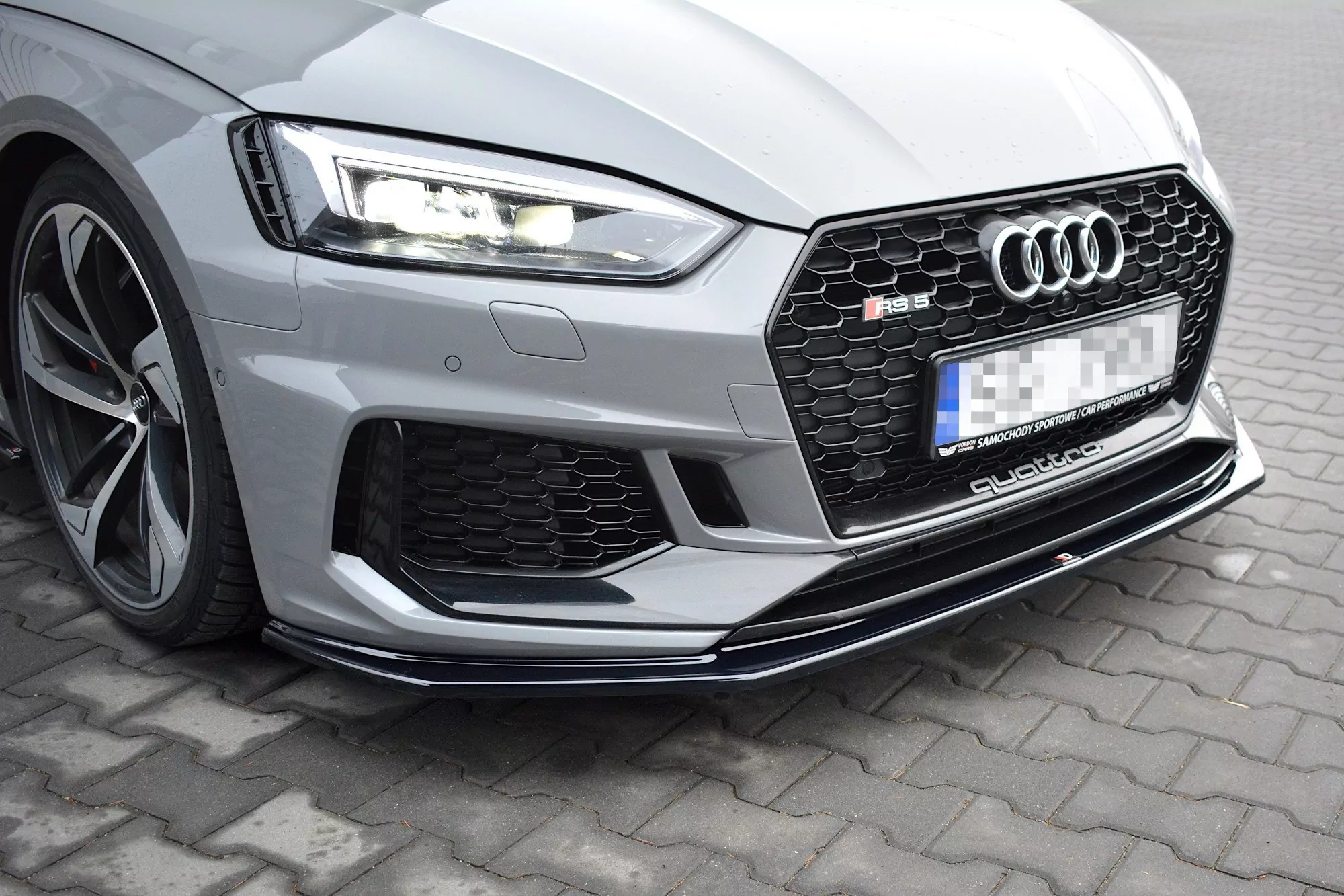 Front Ansatz Passend Für V.2 Passend Für AUDI RS5 COUPE MK2 (F5) Schwarz Hochglanz Schwarz Hochglanz