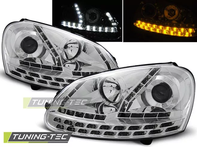 HEADLIGHTS DAYLIGHT CHROME fits VW GOLF 5 03-08 
