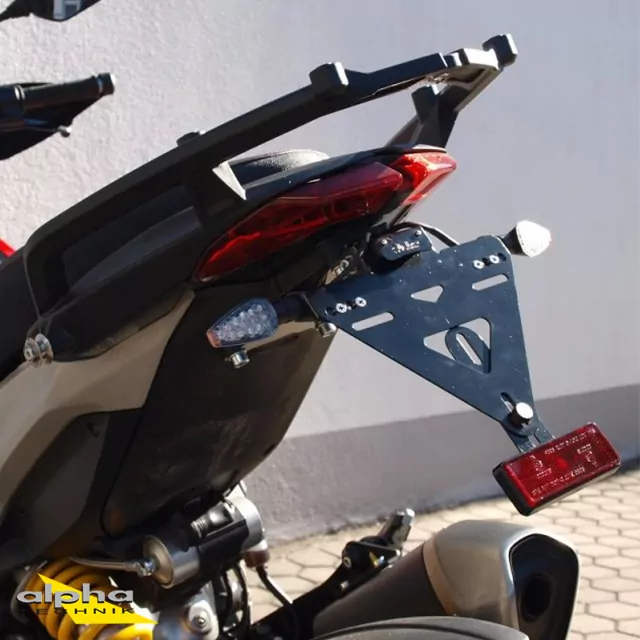 alpha Technik Kennzeichenhalter Ducati Hypermotard,Hyperstrada, Typ B2. Modelljahr 2013-