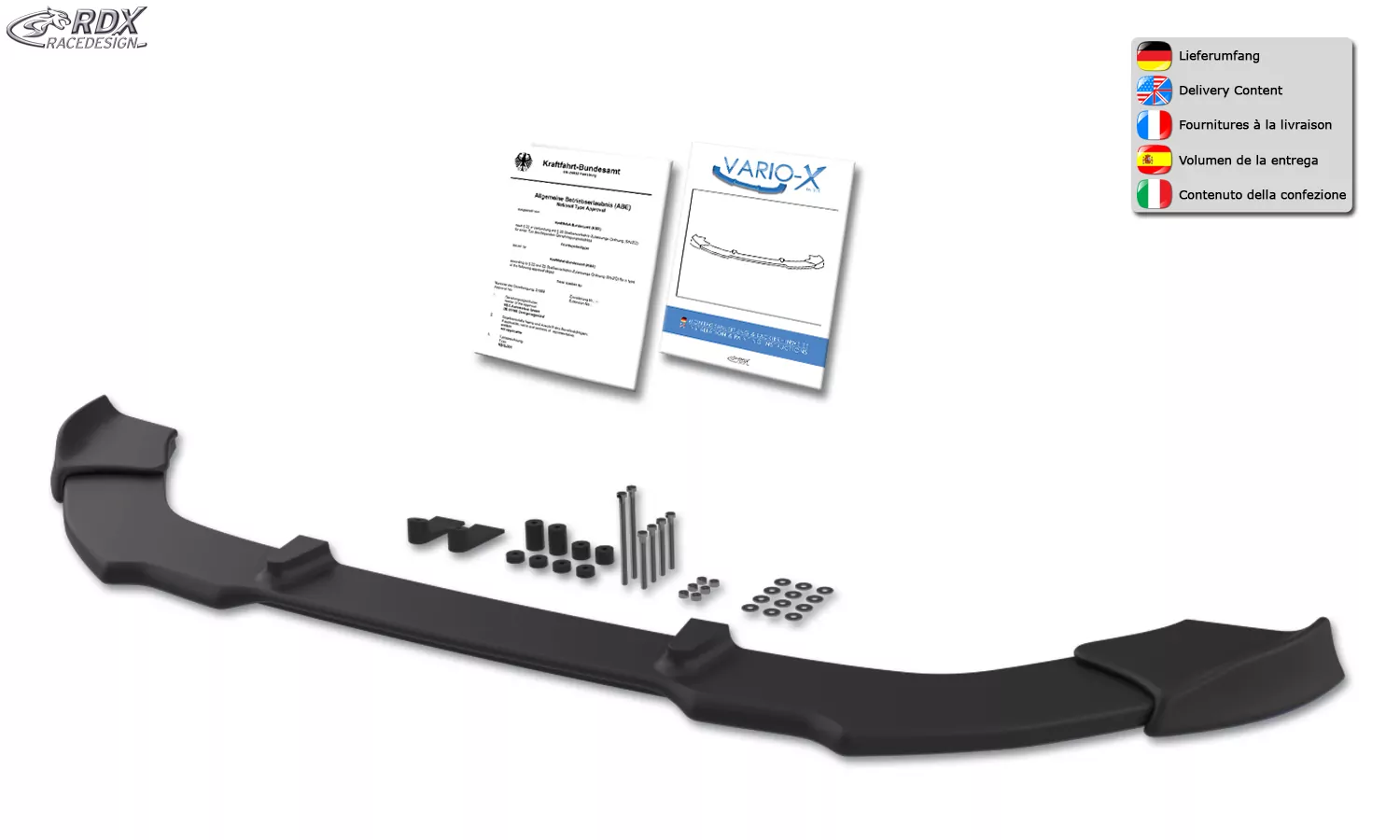 RDX Frontspoiler VARIO-X für MITSUBISHI Space Star & Mirage Frontlippe Front Ansatz Vorne Spoilerlippe