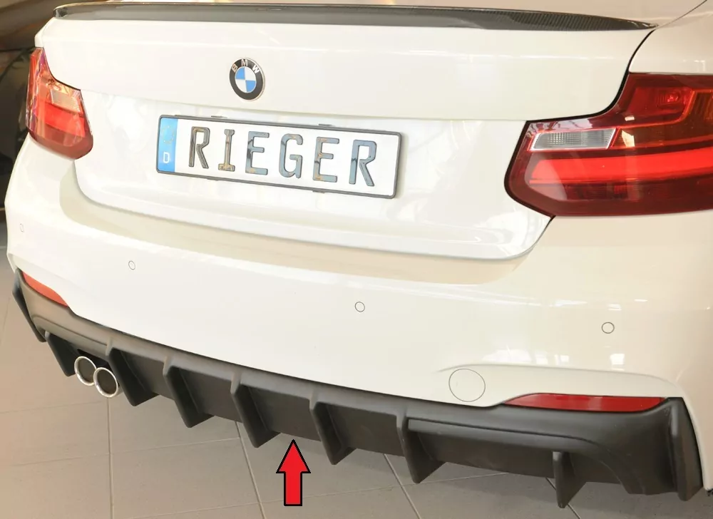 Rieger Heckeinsatz matt schwarz für BMW 2er F22  (1C) Coupé 03.14-06.17 (bis Facelift)