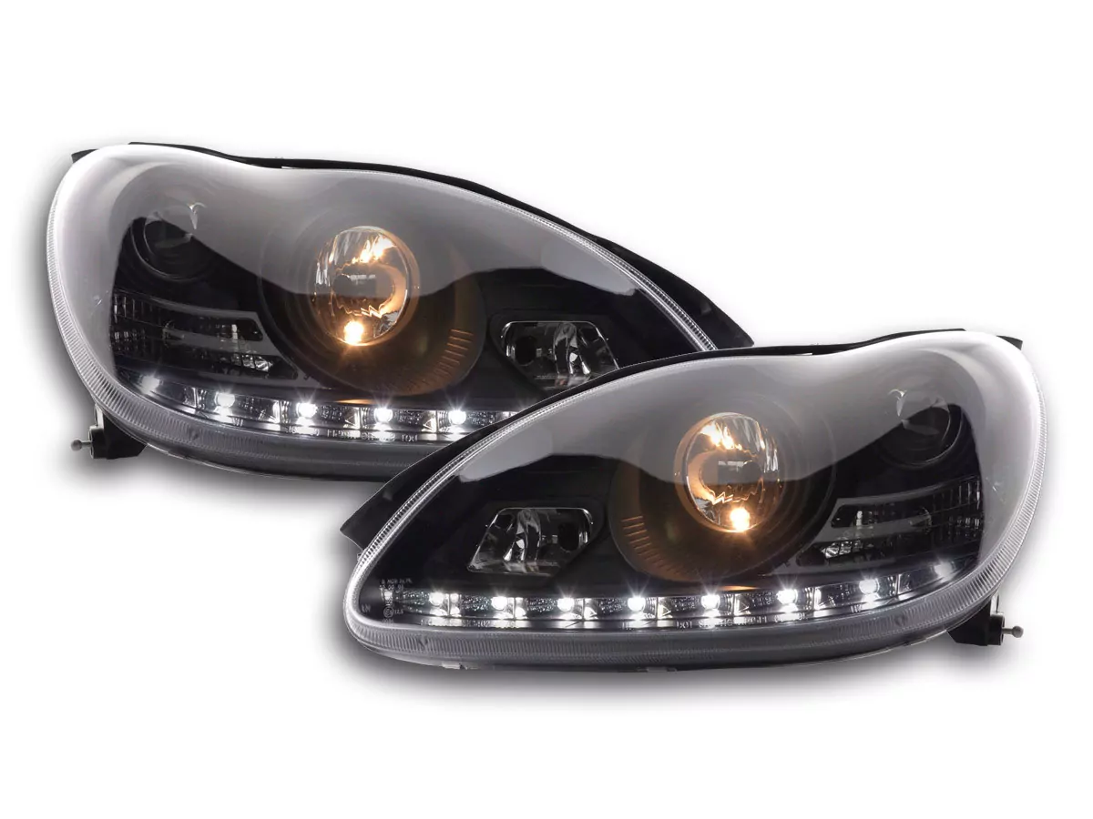Scheinwerfer Set Daylight LED TFL-Optik Mercedes S-Klasse W220 Bj. 02-05 schwarz