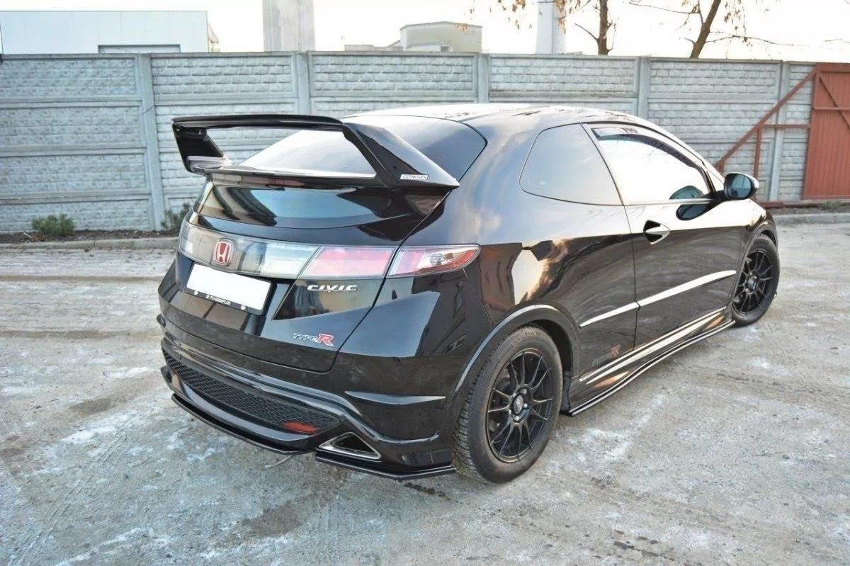 Heck Ansatz Flaps Diffusor Passend Für Diffusor Passend Für HONDA CIVIC VIII TYPE S/R Schwarz Hochglanz Schwarz Hochglanz