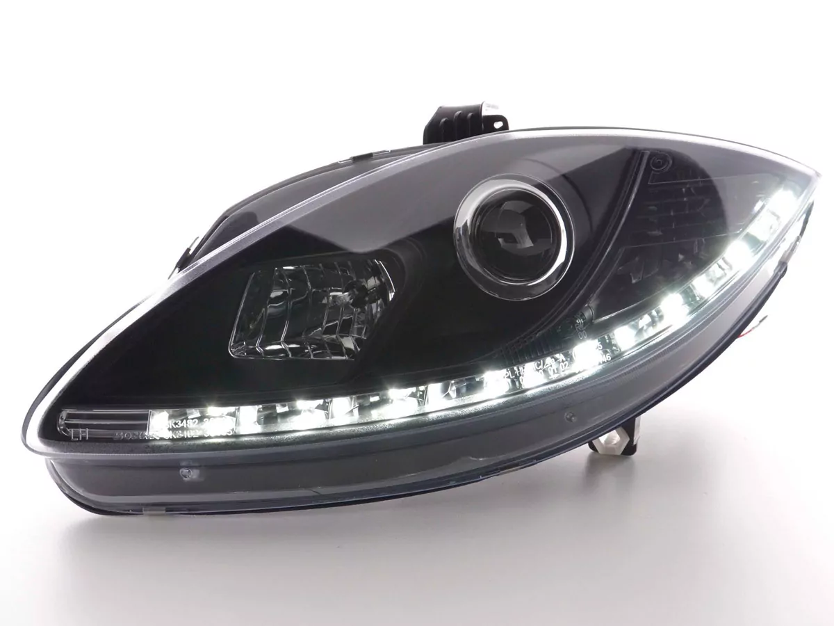 Scheinwerfer Set Daylight LED Tagfahrlicht Seat Leon 1P Bj. 09- schwarz