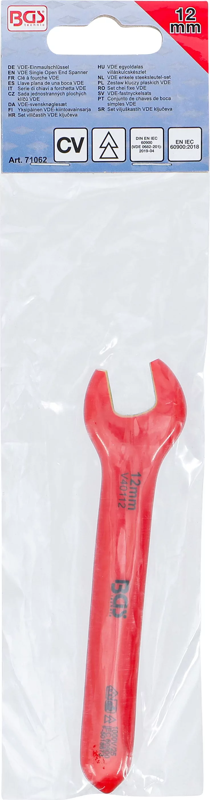 VDE-Einmaulschlüssel | SW 12 mm