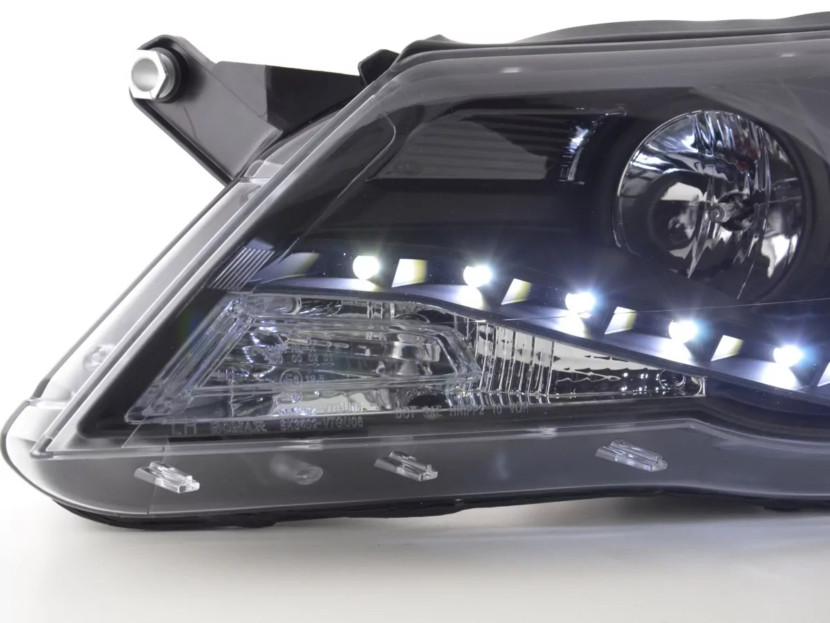 Scheinwerfer Set Daylight LED TFL-Optik VW Tiguan Bj. 07-11 schwarz für Rechtslenker
