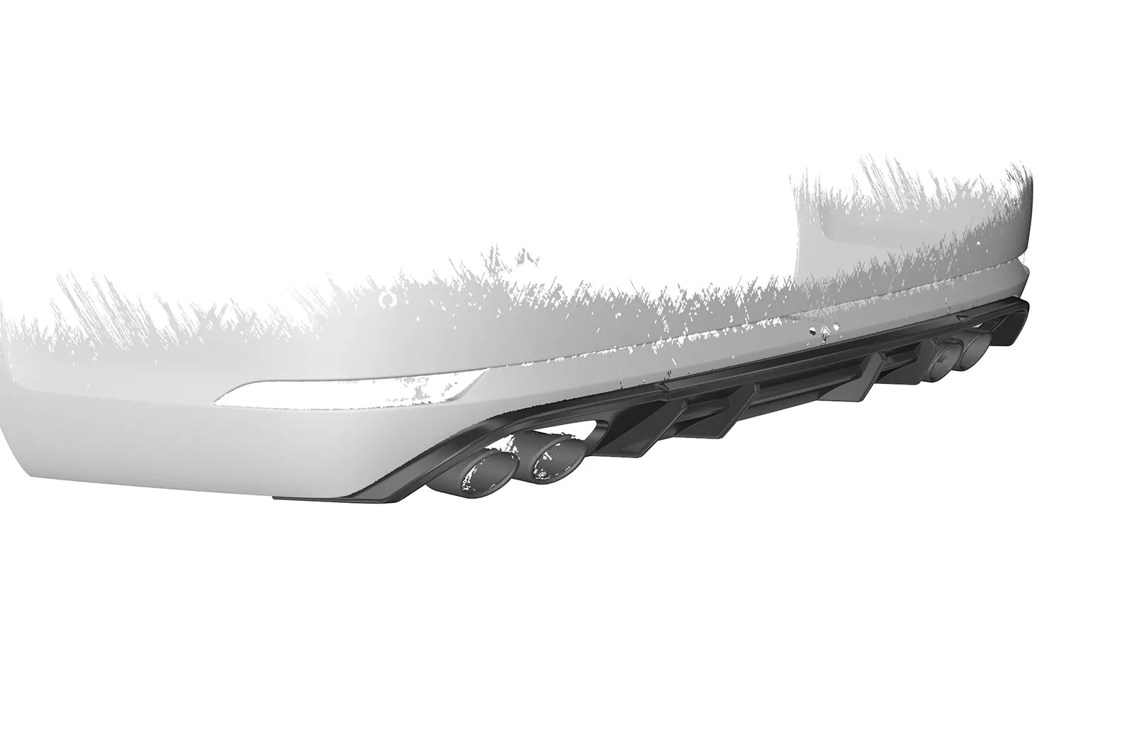 Heckansatz für VW Golf 7 Variant R HA294 Schwarz Strukturiert