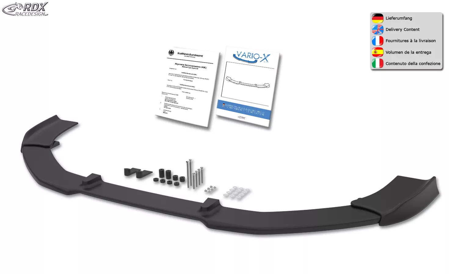 RDX Frontspoiler VARIO-X für VW Passat CC -2012 R-Line Frontlippe Front Ansatz Vorne Spoilerlippe