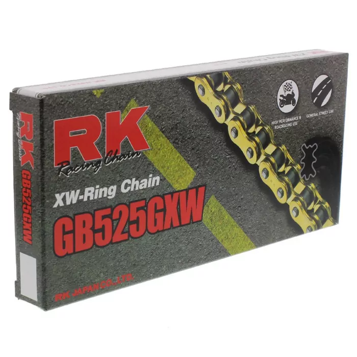 RK-Antriebskette 525GXW, 128 Glieder, gold, offen mit Nietschloss