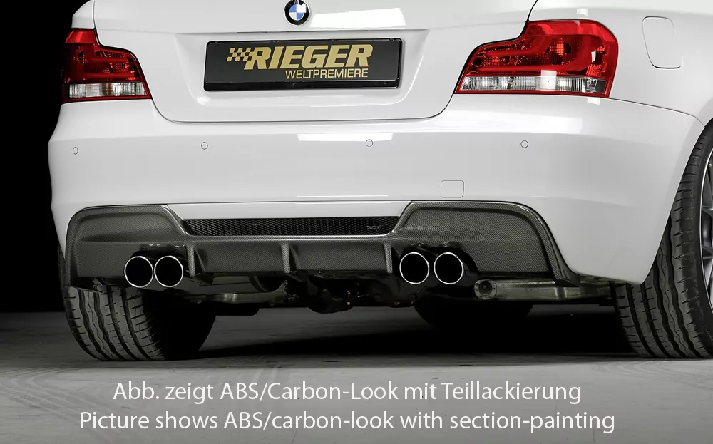 Rieger Heckeinsatz für BMW 1er E82, E88  (182 / 1C) - Coupé 10.07- carbon optik