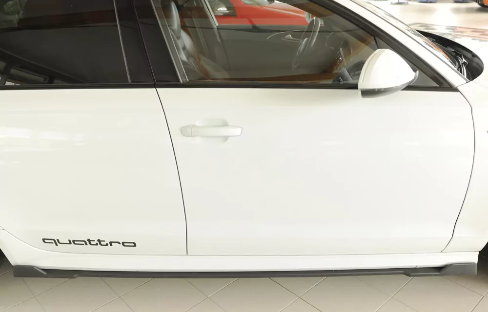 Rieger Seitenschweller rechts ansatz (2-tlg.) matt schwarz für Audi A6 S6 (4G/C7) Lim. 09.14- (ab Facelift)