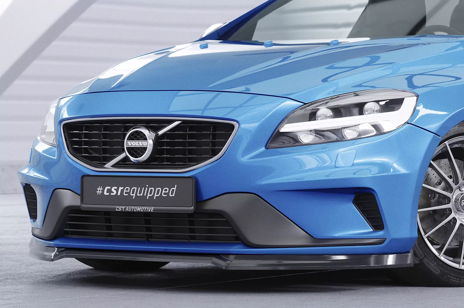 Cup-Spoilerlippe mit ABE für Volvo V40 R-Design CSL611 Schwarz Strukturiert