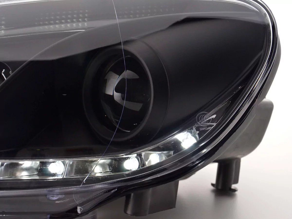Scheinwerfer Set Daylight LED Tagfahrlicht VW Golf 6 Typ 1K Bj. 08- schwarz