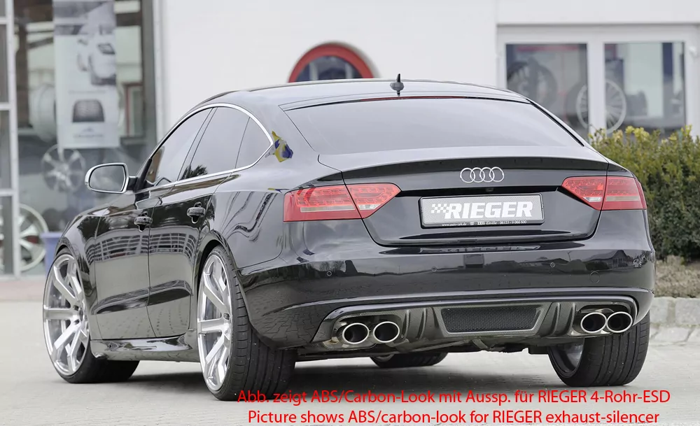 Rieger Heckeinsatz für Audi A5 (B8/B81) - Sportback 06.07-07.11 (bis Facelift) carbon optik