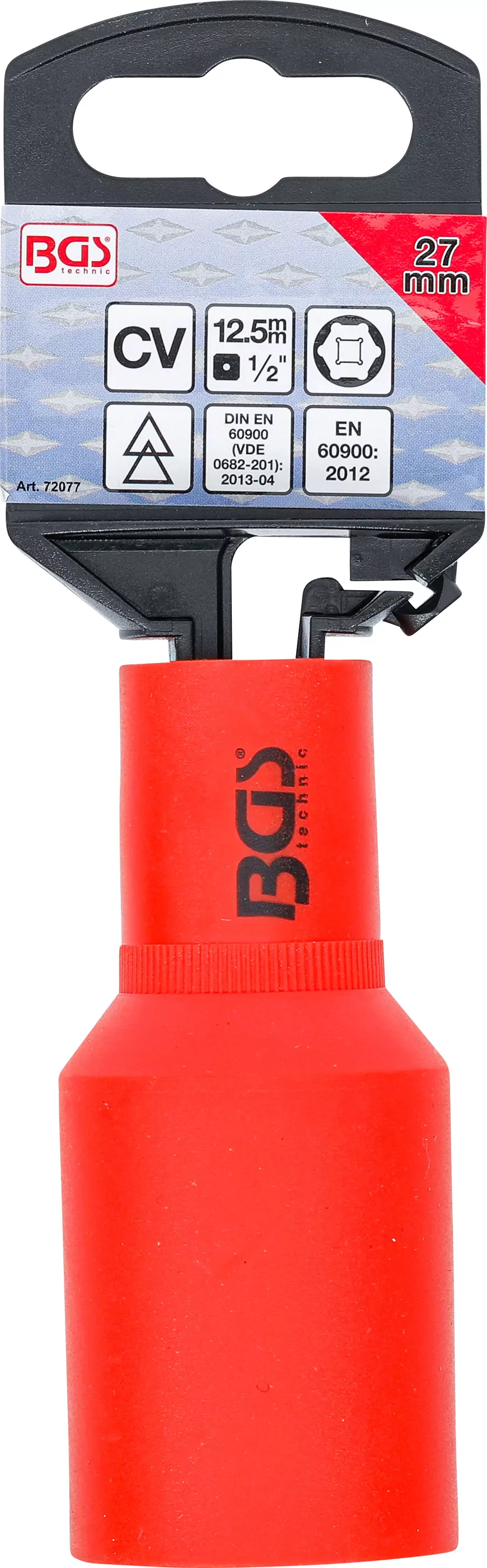 VDE-Steckschlüssel-Einsatz Sechskant | Antrieb Innenvierkant 12,5 mm (1/2") | SW 27 mm