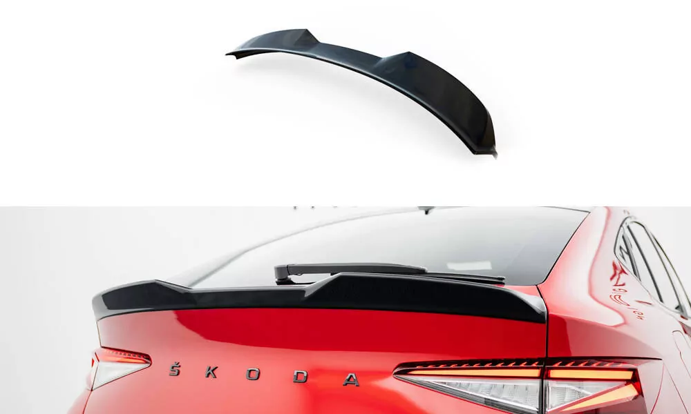Spoiler CAP Für 3D Skoda Enyaq Coupe IV Schwarz Hochglanz