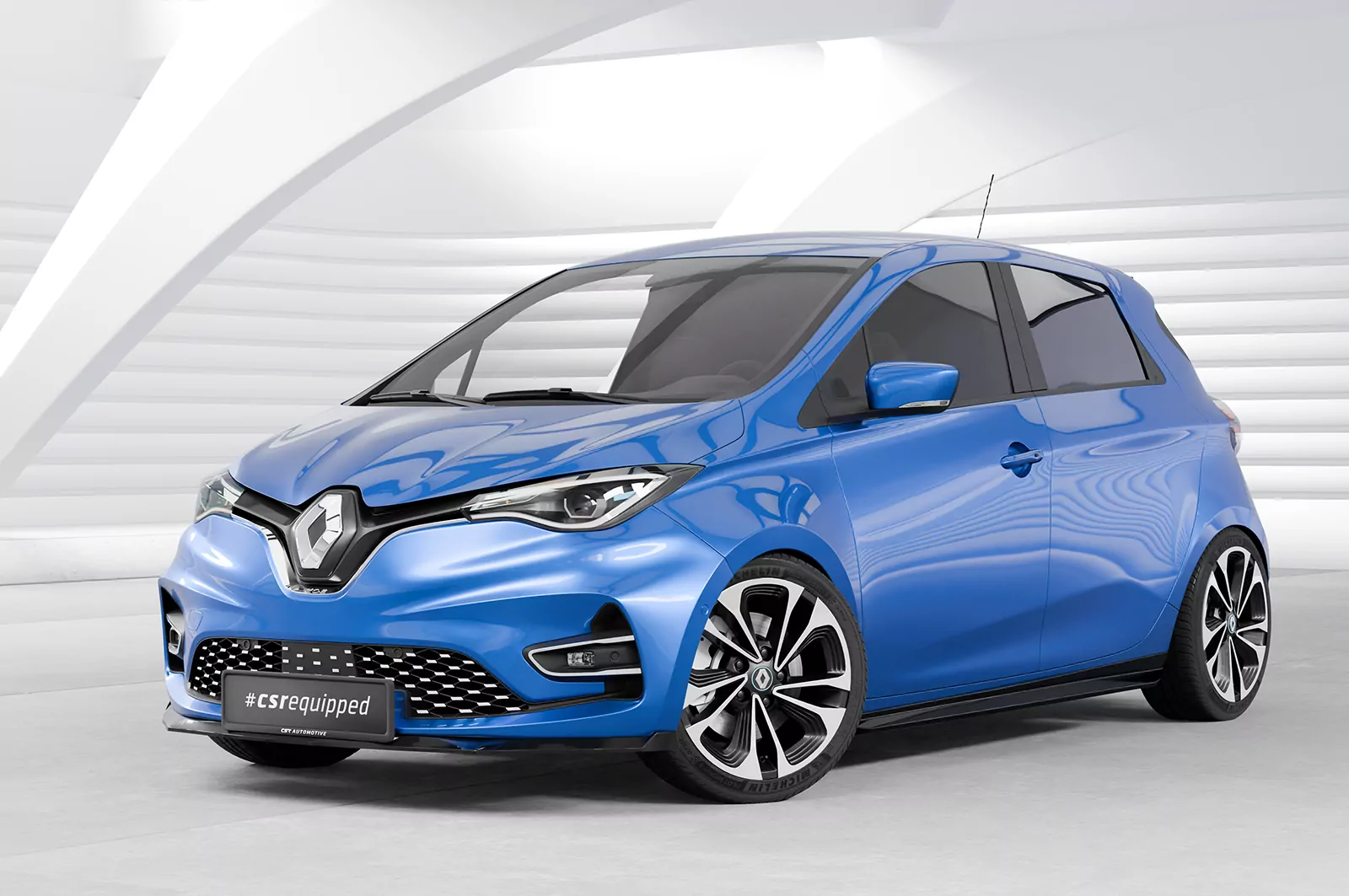 Cup-Spoilerlippe mit ABE für Renault Zoe CSL632 Schwarz Strukturiert