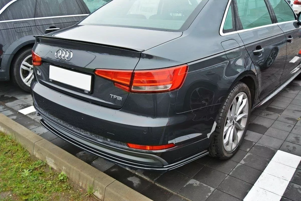 Heck Ansatz Flaps Diffusor Passend Für Diffusor Passend Für Audi A4 B9 S-Line Schwarz Hochglanz Schwarz Hochglanz