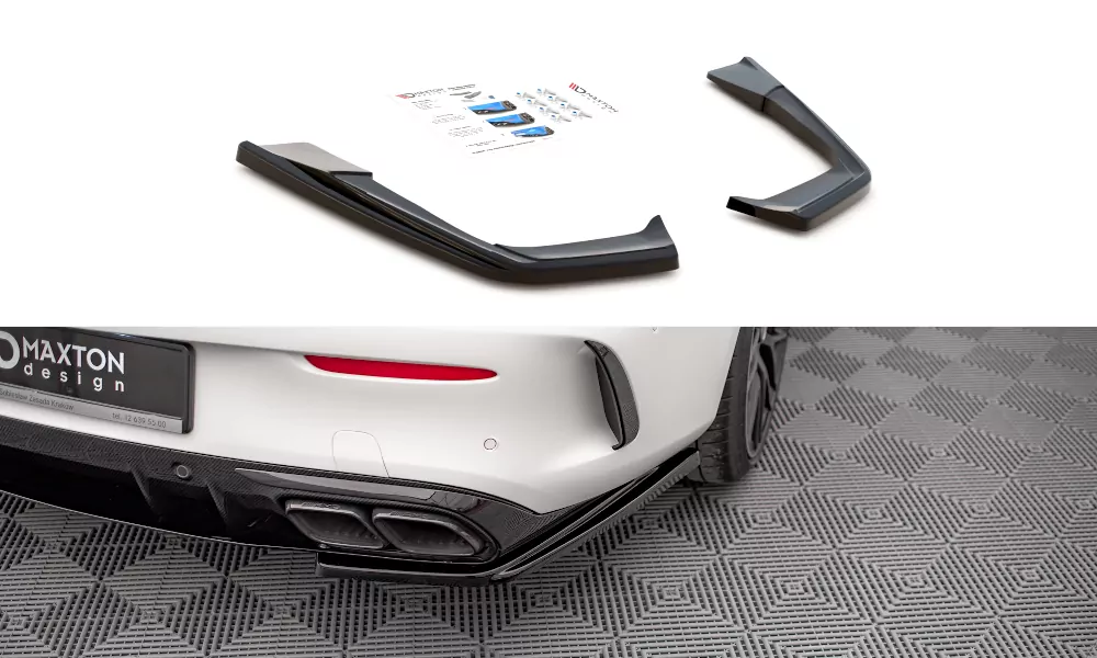 Heck Ansatz Flaps Diffusor Für Mercedes-AMG C 63 AMG Coupe AMG Aero Pack C205 Facelift Schwarz Hochglanz