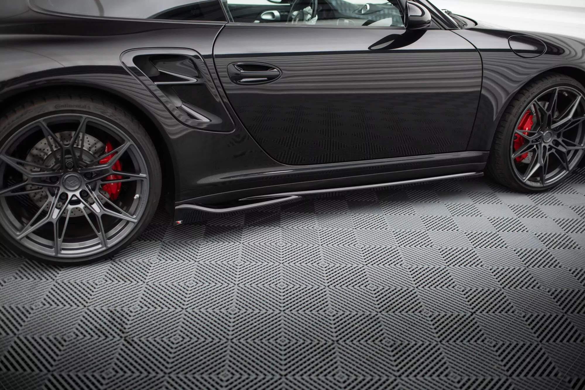 Seitenschweller Ansatz Für Porsche 911 Turbo 997 Schwarz Hochglanz