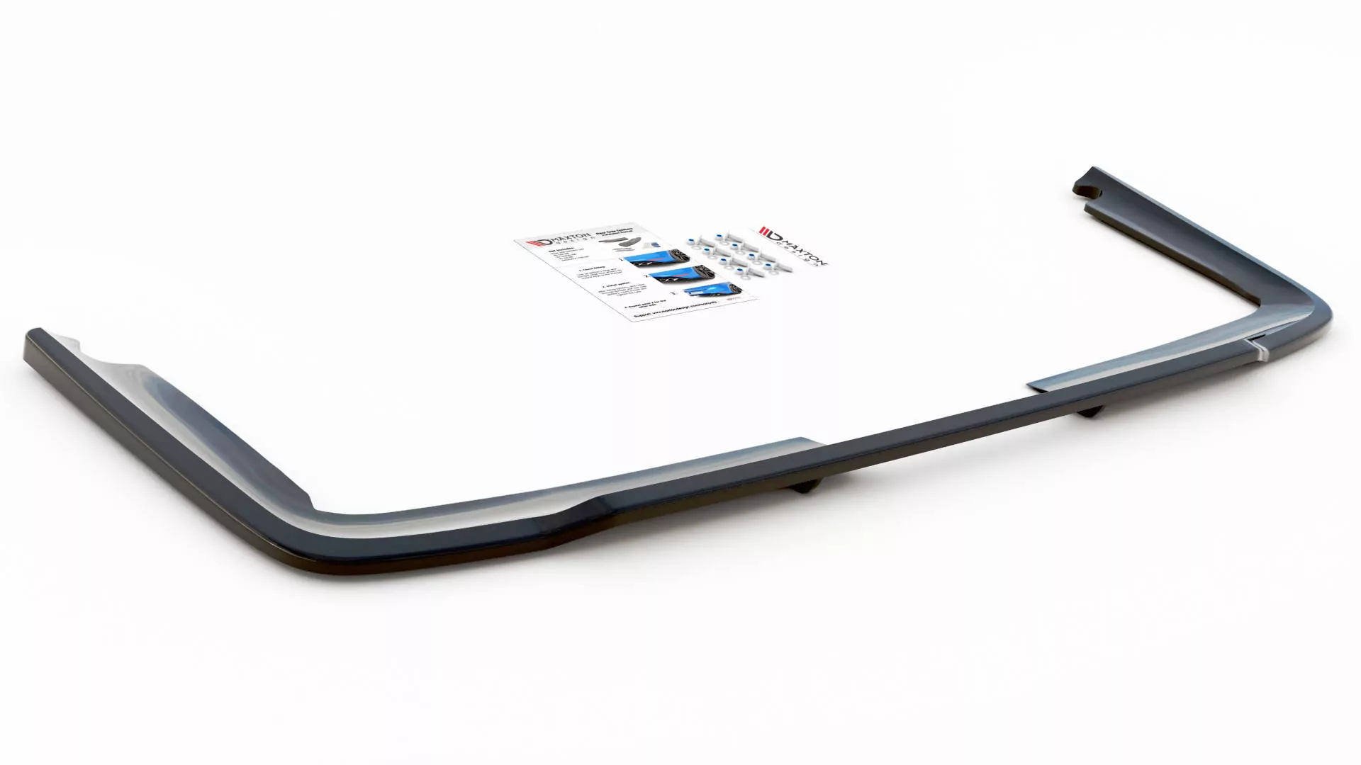 Hinten Splitter (mit Einem Vertikalem Balken) Mercedes-Benz Vito W447 Facelift Schwarz Hochglanz