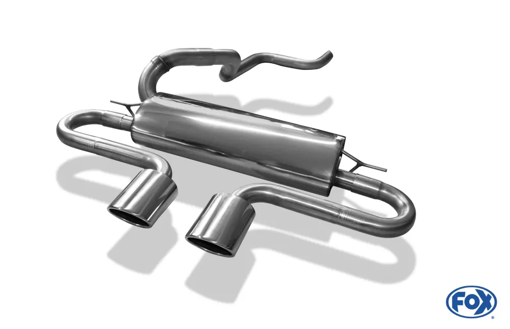 Ford Focus III ST Fließheck Diesel  Endschalldämpfer quer Ausgang mittig inkl. Verbindungsrohr - 2x115x85 Typ 32 mittig