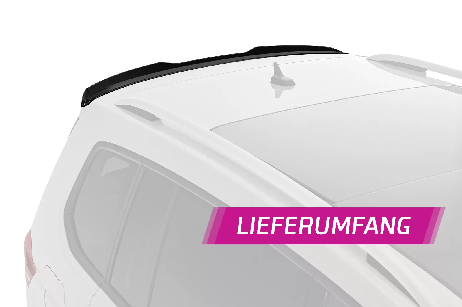 Heckflügel mit ABE für VW Touran 2 (Typ 5T) HF833 Schwarz Strukturiert