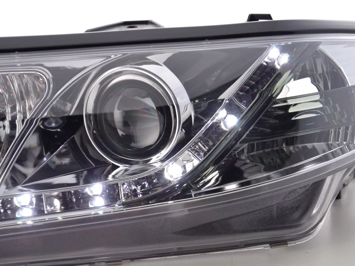 Scheinwerfer Set Daylight LED TFL-Optik Renault Laguna (Typ G) Bj. 01-05 chrom