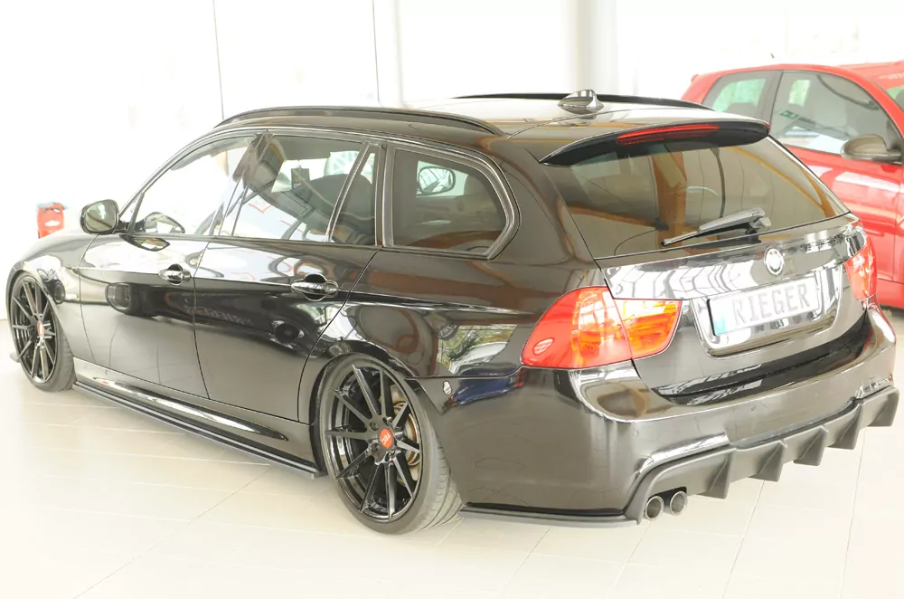 Rieger Heckeinsatz matt schwarz für BMW 3er E91 Touring 09.08- (ab Facelift) LCI