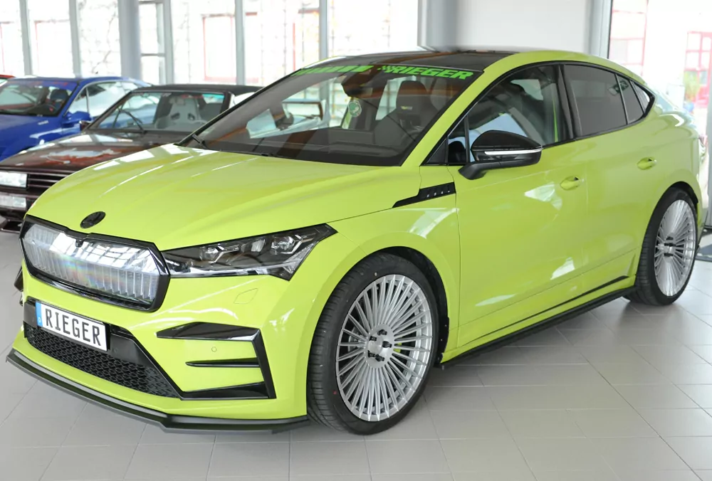 Rieger Seitenschweller links ansatz glanz schwarz für Skoda Enyaq iV RS (NY) SUV (5AZ) 07.21-