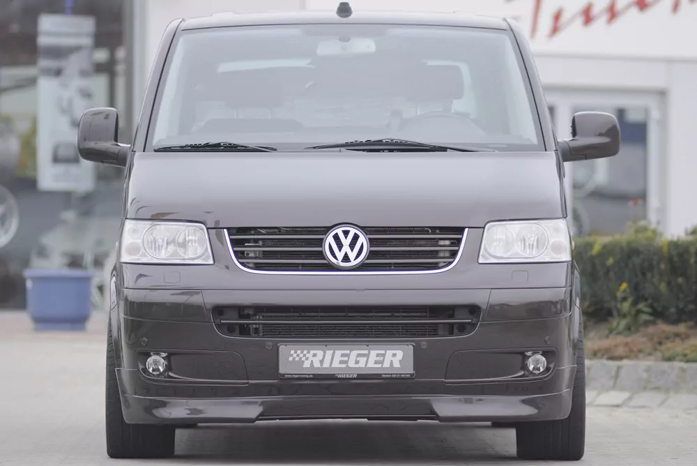 Rieger Spoilerlippe für VW T5 Bus |  04.03-08.09 (bis Facelift) für alle Modelle mit Multivan-/Caravellefront