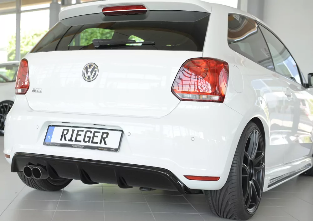 Rieger Heckeinsatz (GBL-47213) glanz schwarz für VW Polo 6 GTI (6R) 5-tür. 05.10-01.14 (bis Facelift)