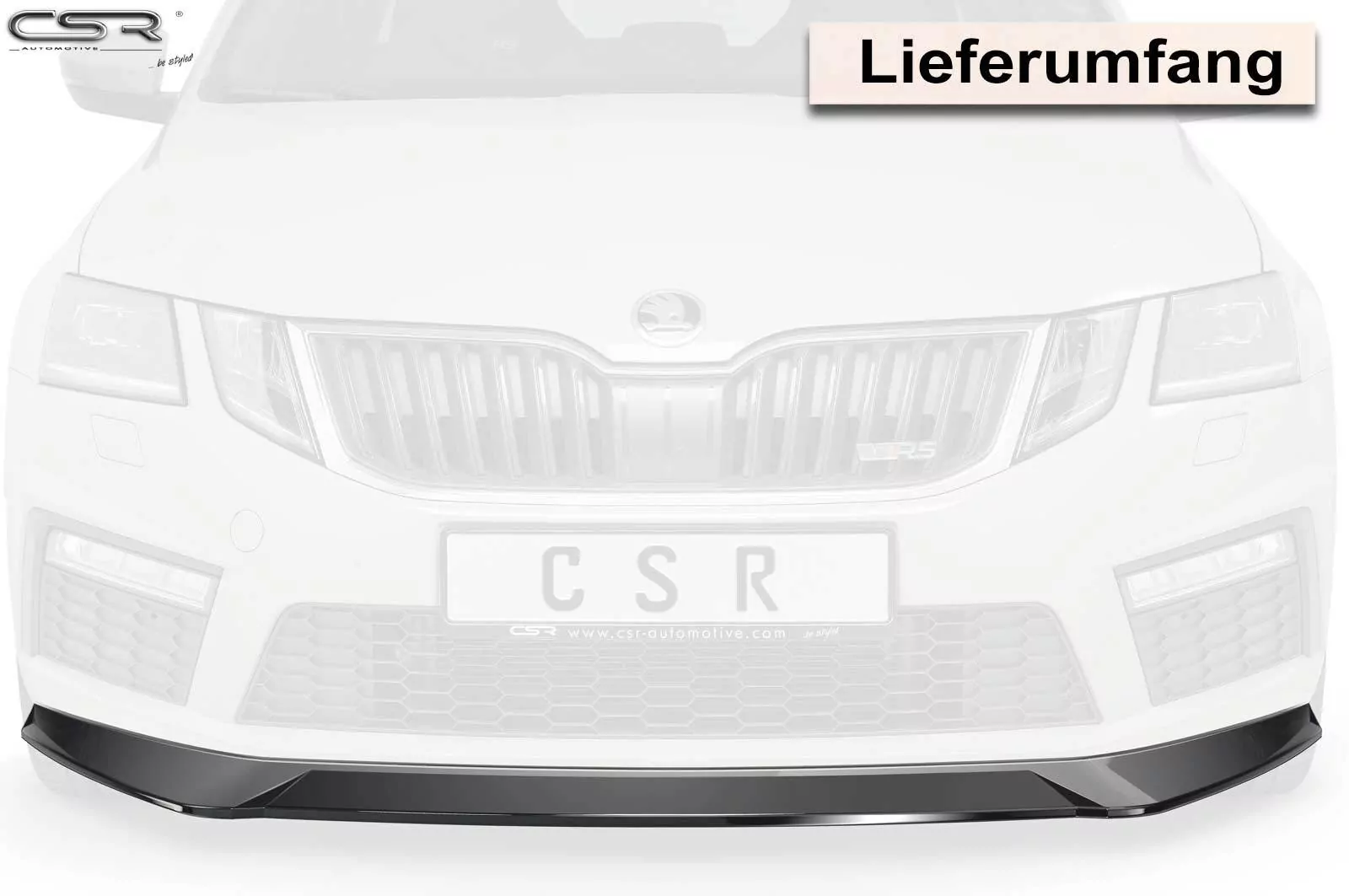 Cup-Spoilerlippe mit ABE für Skoda Octavia III (5E) RS CSL389-M Carbon Look (matt)