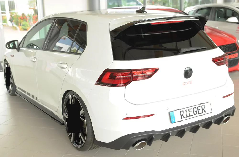 Rieger Heckeinsatz matt schwarz für VW Golf 8 GTI Clubsport 5-tür. 10.20-03.24 (bis Facelift)