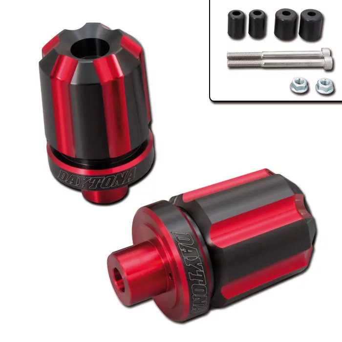 Daytona Lenkergewichte "Groove" | rot eloxiert 7/8"+1" Lenker mit I Ø 14-19 mm | Paar | ALU