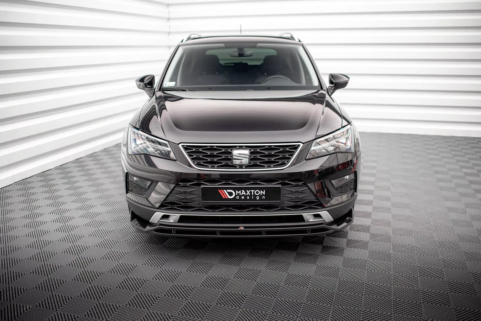 Front Ansatz Für Seat Ateca Mk1 Schwarz Hochglanz
