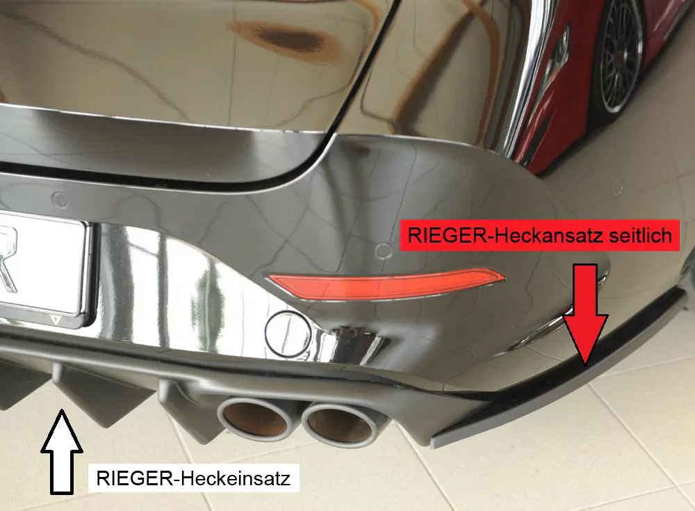 Rieger Heckschürzenansatz seitlich rechts matt schwarz für Seat Leon (KL) 5-tür. (ST/Sportstourer) 09.20-06.24 (bis Facelift)