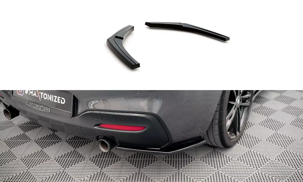Heck Ansatz Flaps Diffusor Passend Für Diffusor Passend Für BMW 1er F20/F21 M-Power FL Schwarz Hochglanz Schwarz Hochglanz
