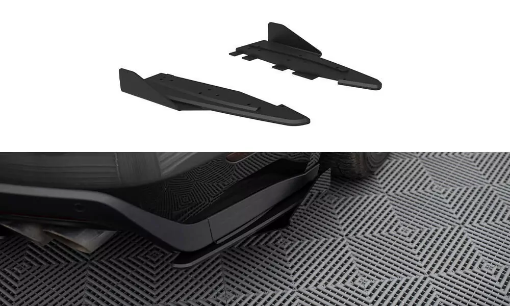 Street Pro Heck Ansatz Flaps Diffusor +Flaps Für Ford Mustang GT Mk6  Schwarz Hochglanz
