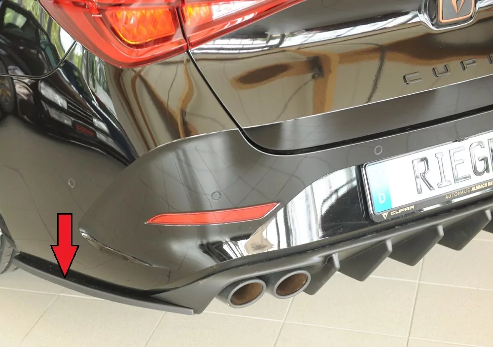 Rieger Heckschürzenansatz seitlich links matt schwarz für Seat Leon (KL) 5-tür. (ST/Sportstourer) 09.20-06.24 (bis Facelift)