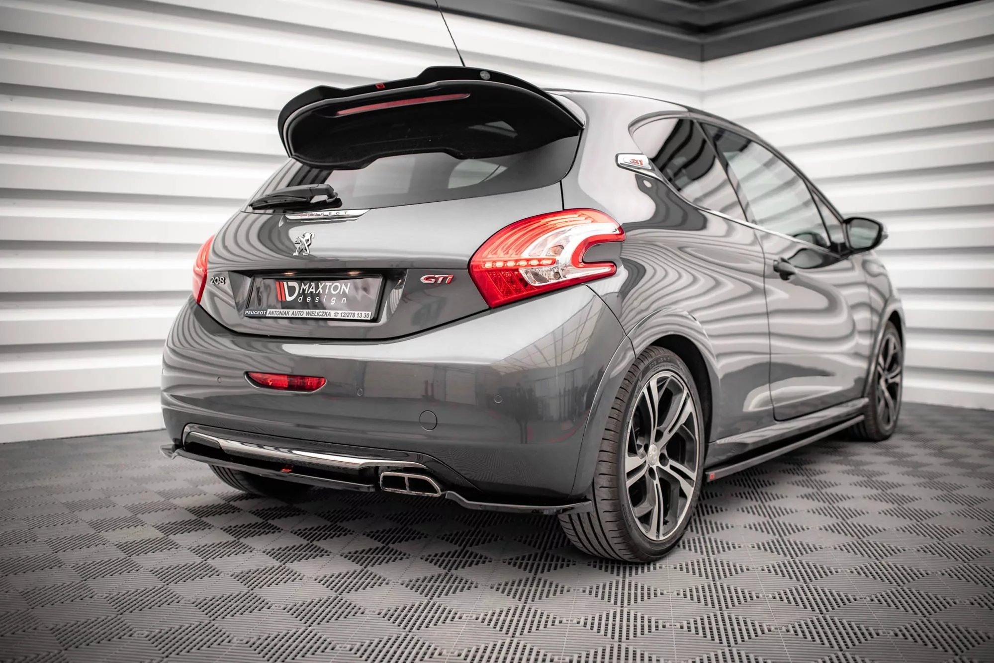 Spoiler CAP Für Peugeot 208 GTi Mk1 Schwarz Hochglanz