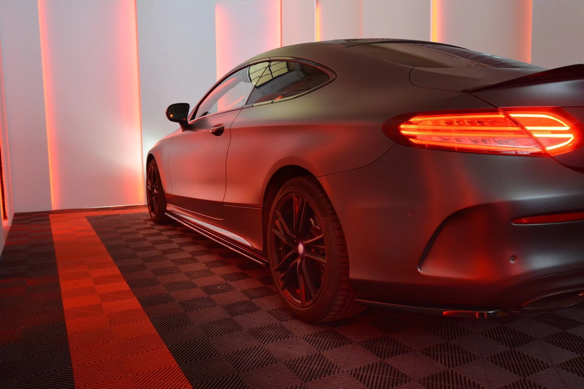 Seitenschweller Ansatz Passend Für Passend Für MERCEDES- BENZ C-KLASSE W205 COUPE AMG-LINE Schwarz Hochglanz Schwarz Hochglanz