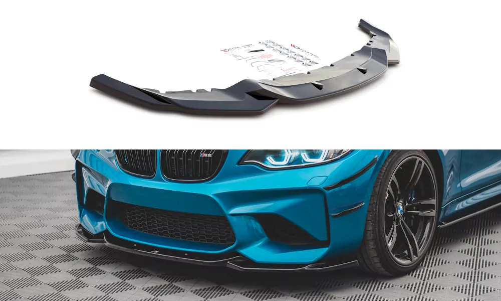 Front Ansatz V.3 Für BMW M2 F87 Schwarz Hochglanz