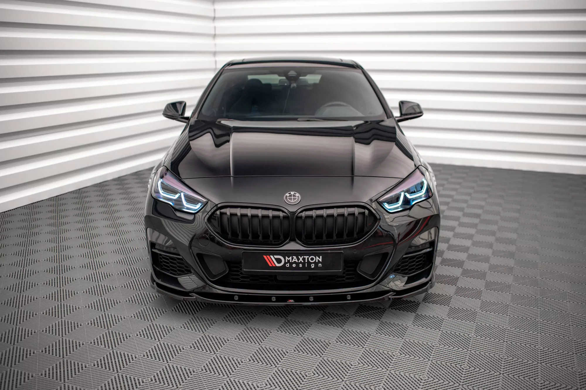 Front Ansatz V.1 Für BMW 2 Gran Coupe M-Paket / M235i F44 Schwarz Hochglanz
