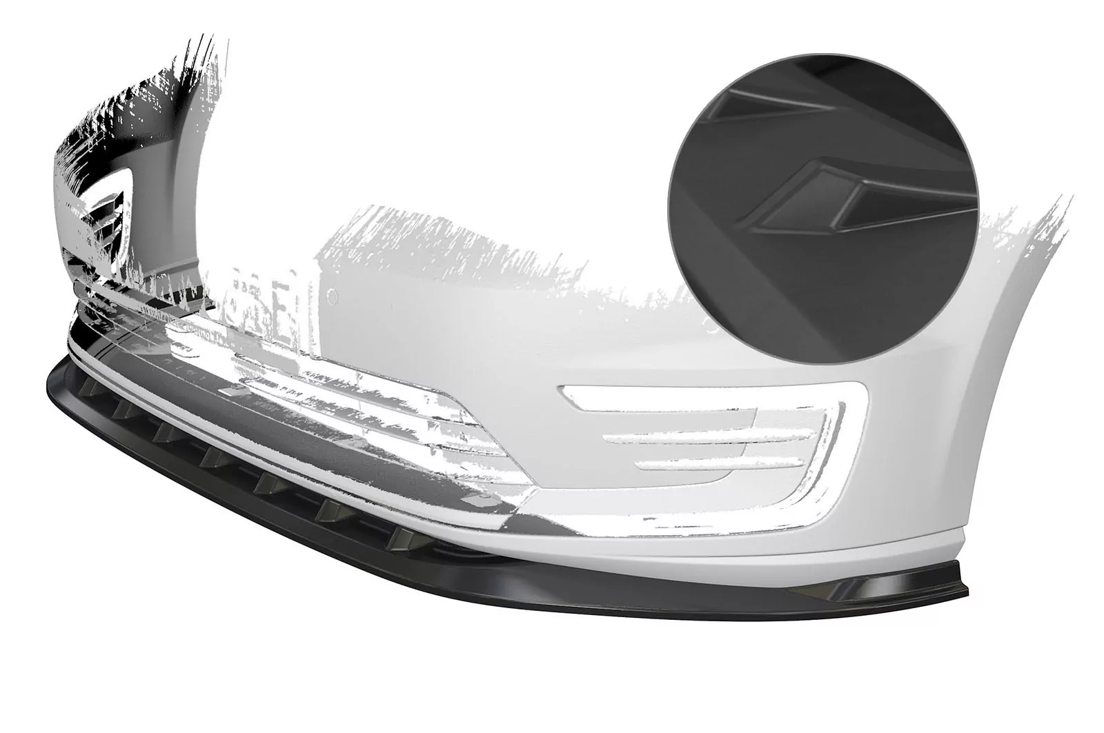 Cup-Spoilerlippe mit ABE für VW e-Golf Lackierfreundlich (schwarz matt)