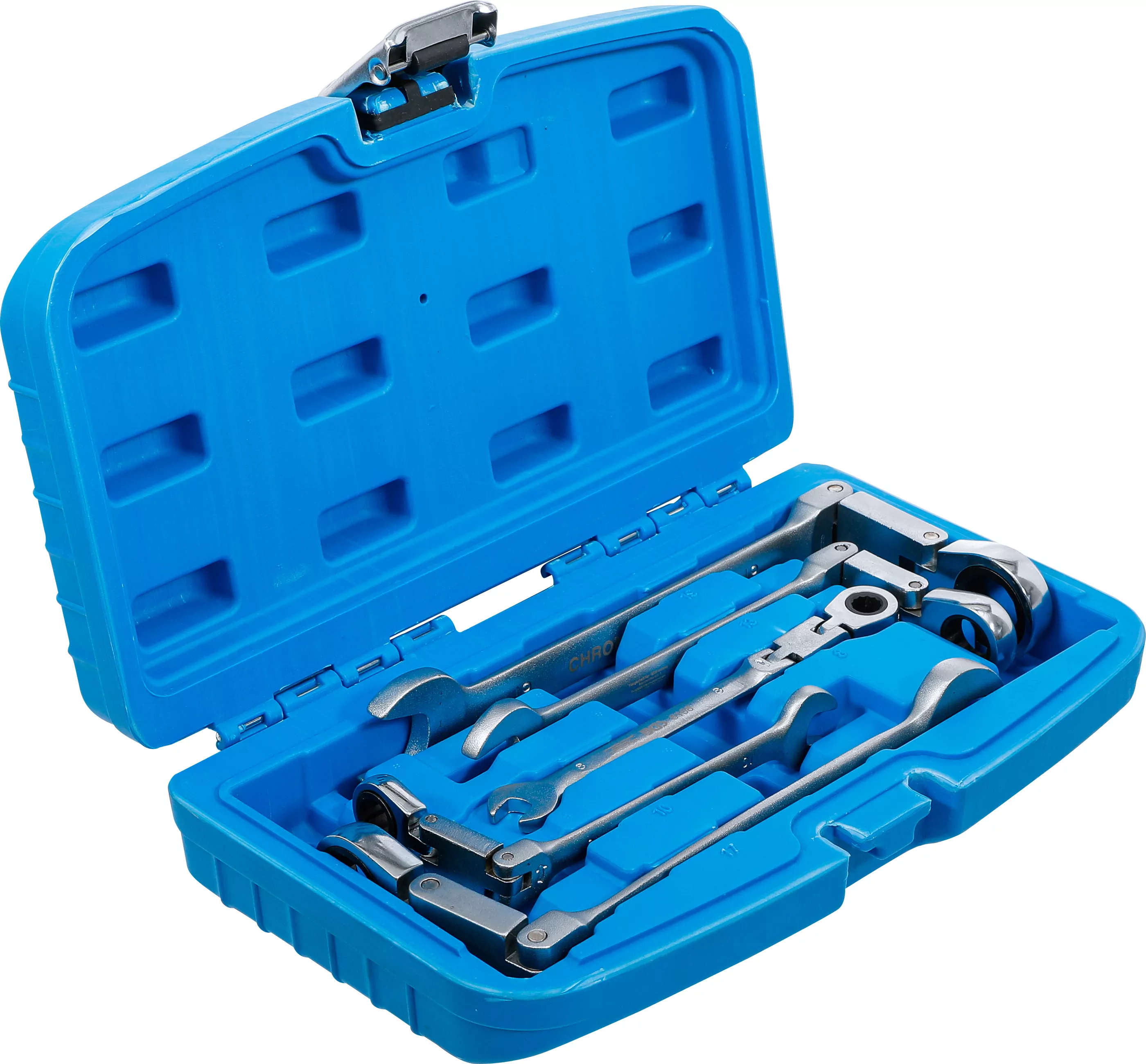 Doppelgelenk-Ratschenring-Maulschlüssel-Satz | abwinkelbar | SW 8 - 19 mm | 5-tlg.