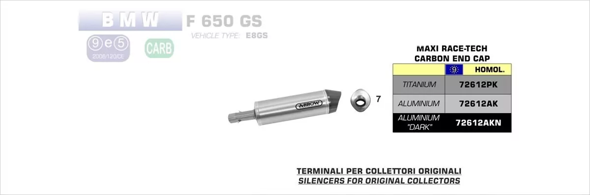 Arrow Endschalldämpfer MaXi Race-Tech Aluminium, Homologiert BMW F