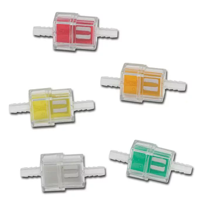Benzinfilter klein, 1/4" 6mm, viereckig, transparent, Gesamtlänge: 65mm