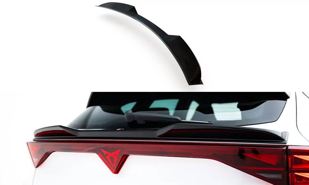 Niedriger Spoiler CAP Für 3D Cupra Formentor Mk1 Facelift Schwarz Hochglanz